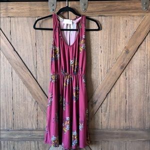 French Grey purple mauve floral dress